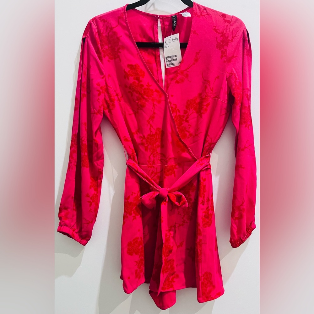 NWT Divided Pink Floral Long Sleeve Romper
